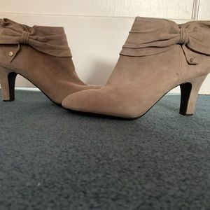 Suede Booties with Bow